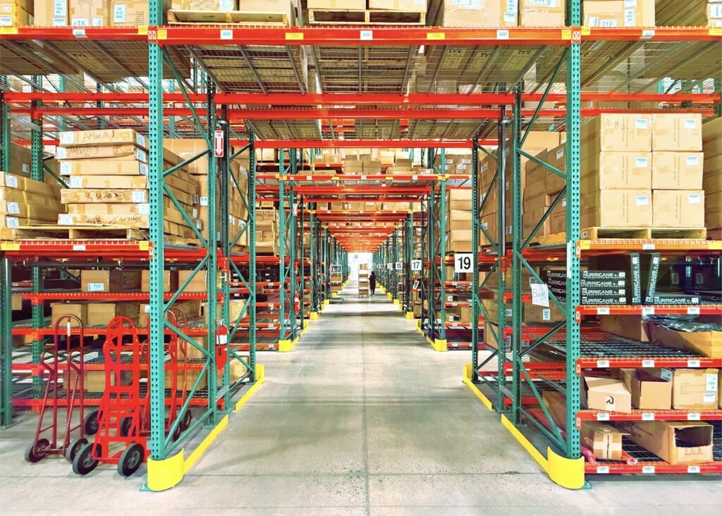 Warehouse aisles and shelving kept clean by TrueGleam Cleaning crews in the Permian Basin